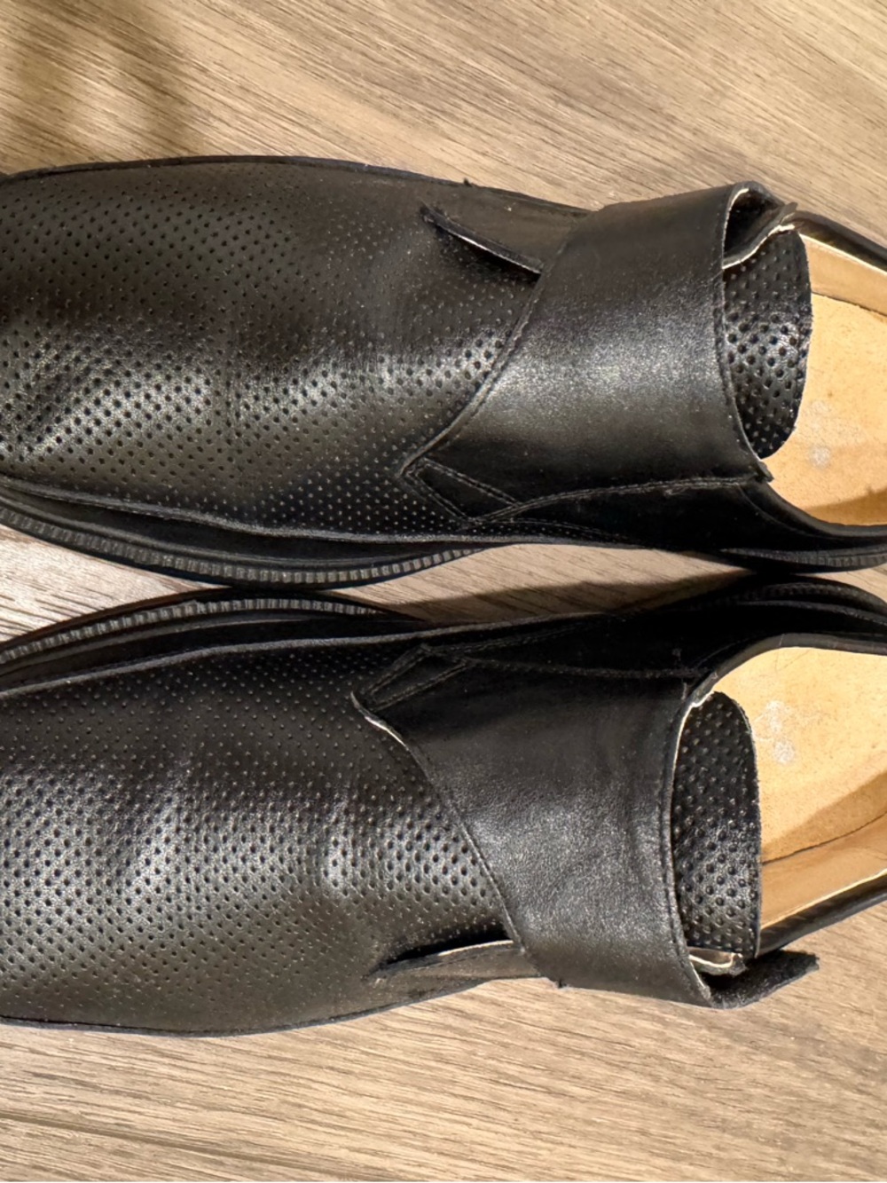 Men's Black Perforated Slip-On Loafers New